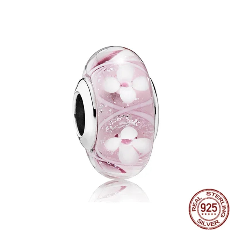 Charm Plata 925 Colgante Rosa Mariposa Corazón Flor Pájaro | Dije Para Pulsera Pandora Compatible