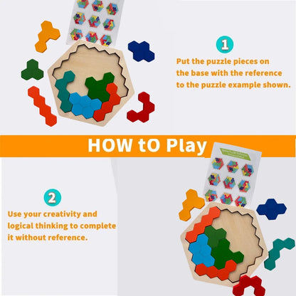 Rompecabezas Tangram de Madera – Juguete Educativo Montessori para Niños, Puzzle DIY de Aprendizaje y Entrenamiento Cognitivo