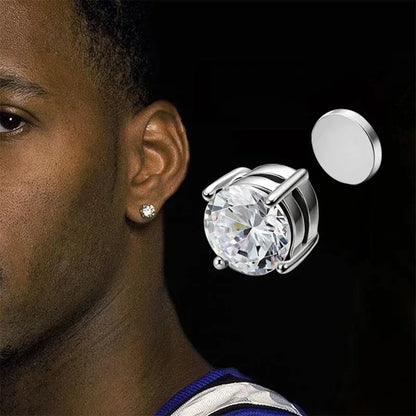 Pendientes Magnéticos de Cristal Unisex | Aros Punk con Zirconia | Joyería sin Perforación para Hombres y Mujeres