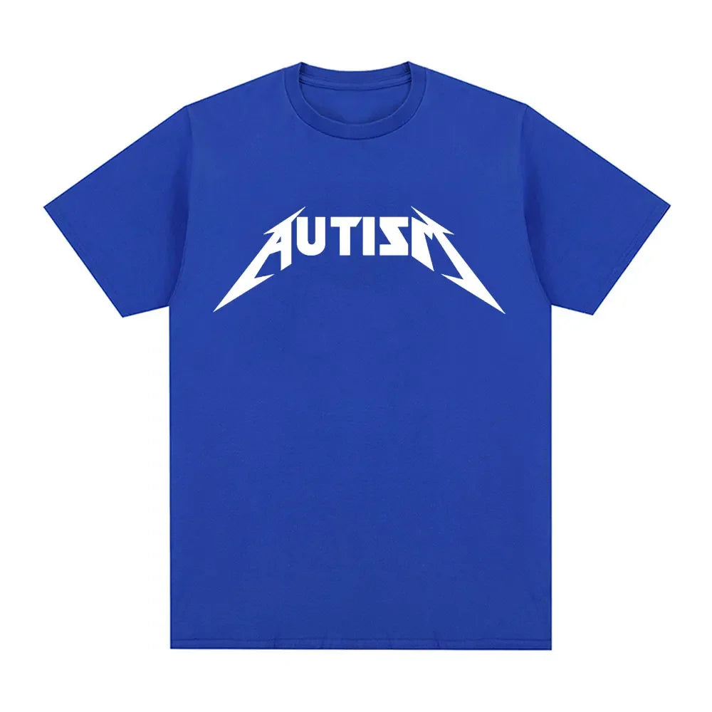 Camiseta Autism Metal Rock Meme | Hombre y Mujer | Hip Hop Oversized Manga Corta Verano