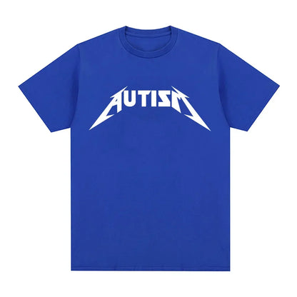 Camiseta Autism Metal Rock Meme | Hombre y Mujer | Hip Hop Oversized Manga Corta Verano