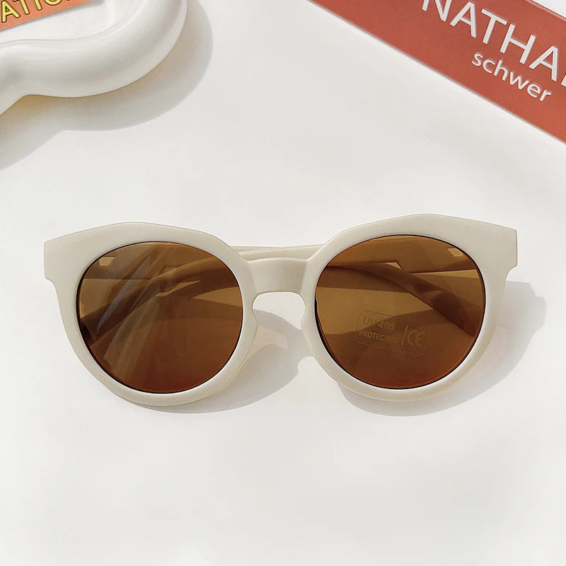 Gafas de Sol Vintage Redondas para Niños | Protección UV400 Acrílico Frosted