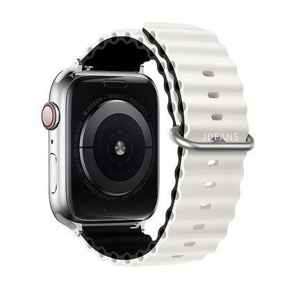 Correa Ocean Band Compatible con Apple Watch | Pulsera Deportiva Ajustable 49mm 45mm 44mm 41mm 40mm Series SE 3 6 7 8 9 10 Ultra