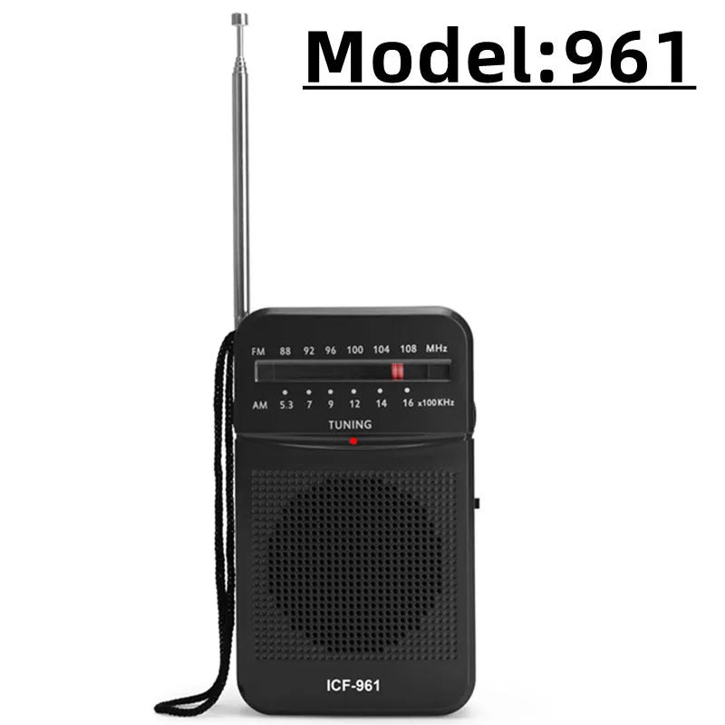 Mini radio portátil AM/FM BC-R21/961/962 – Batería AA, mejor recepción y sonido duradero
