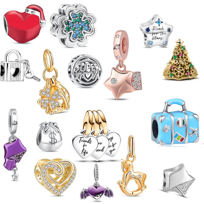 Charm sorpresa de plata 925 estilo estrella y corazón – Bolsa sorpresa random para pulsera DIY mujer