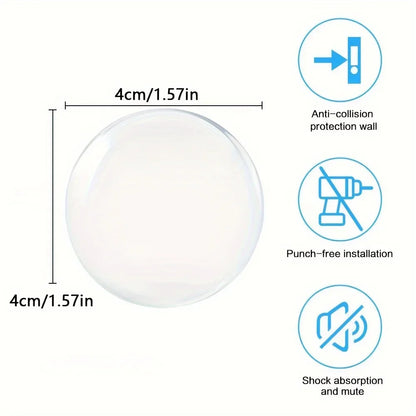 Tope de Puerta de Goma Transparente – Protector de Pared y Manilla, Almohadilla Antigolpes