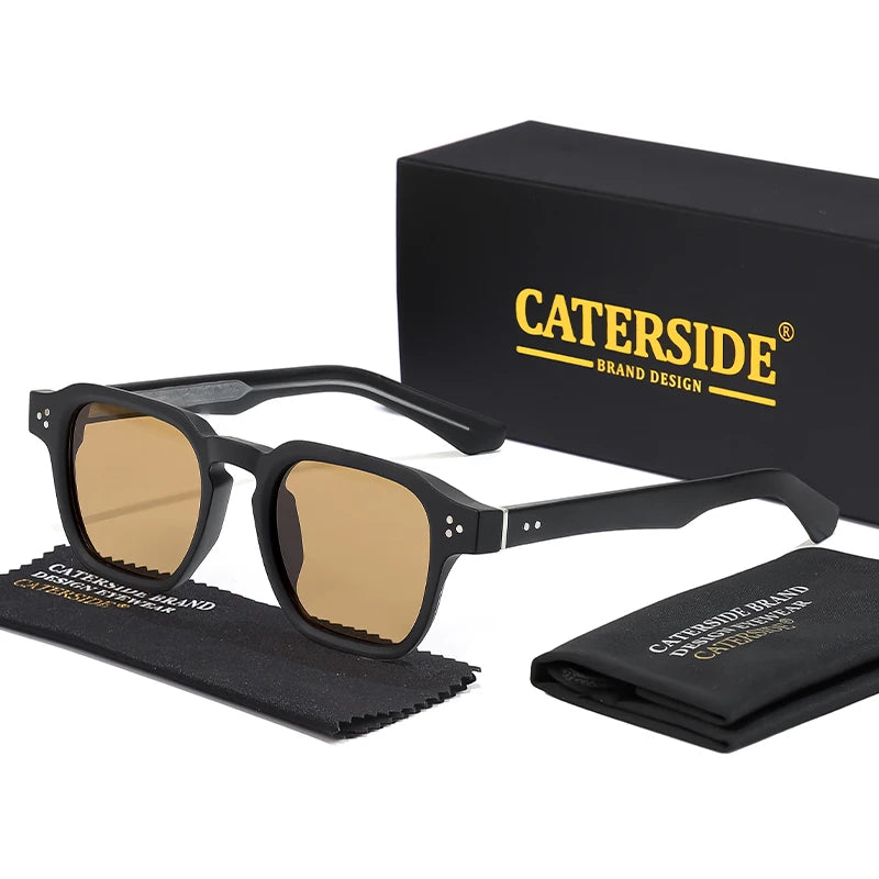 CATERSIDE Gafas de Sol Cuadradas Clásicas Hombre Mujer | Estilo Lujo Viaje Playa Fiesta UV400