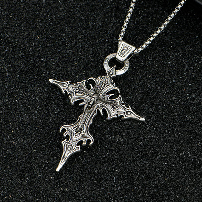 Collar Gótico Retro con Cruz de Clavos y Calavera – Colgante Personalizado de Moda para Halloween y Uso Diario