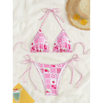 Bikini Micro Mujer 2025 | Floral Halter Thong Playa y Piscina
