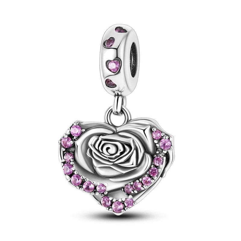 Charm perrito y huesito de plata 925 – Abalorio estilo sorpresa para pulsera tipo Pandora, joyería DIY romántica