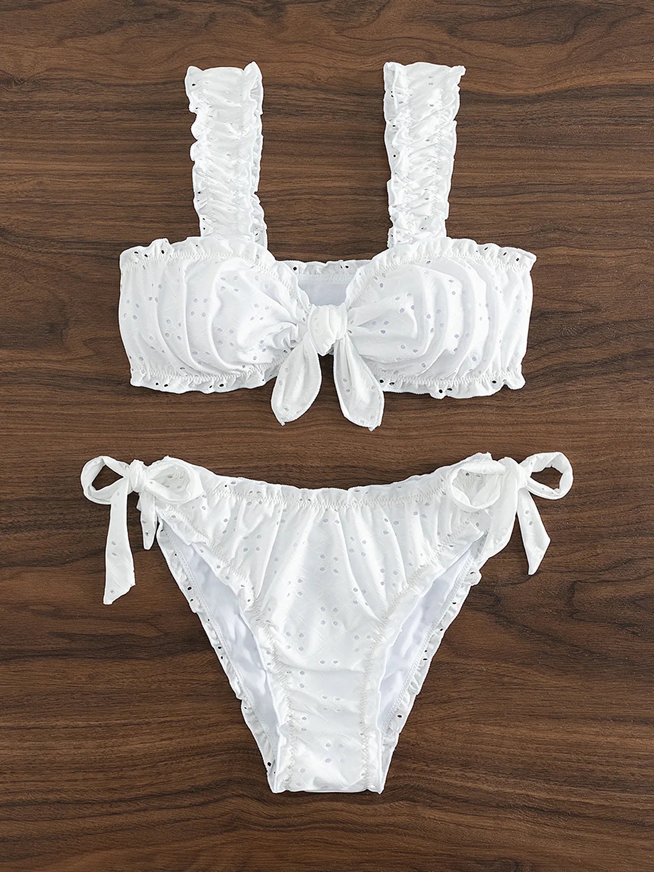 Bikini Mujer 2025 | Knot Front Tie Lateral Blanco Playa y Piscina