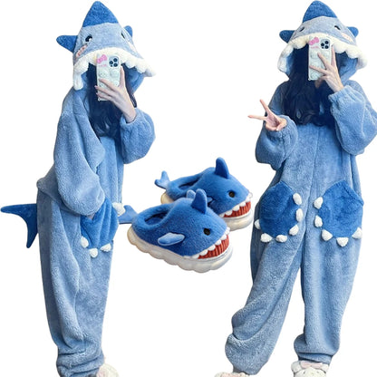Pijama Enterizo Mujer Tiburón Unicornio | Kigurumi Invierno Cosplay