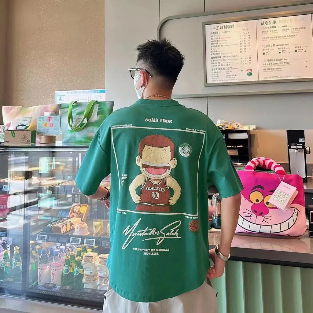 Camiseta Oversize Unisex 2025 | Estampado Anime “Slam Dunk” Estilo Japonés
