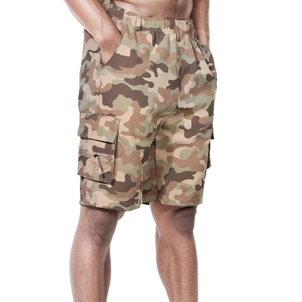 Pantalones Cortos Cargo Hombre 2025 | Oversize con Bolsillos Múltiples y Cintura Elástica