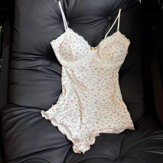 Body Floral Mujer 2025 | Jumpsuit Sexy de Encaje Sin Mangas