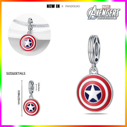 Charm Marvel Disney en Plata 925 – Abalorios Captain America, Wolverine y Deadpool para Pulsera Original Mujer