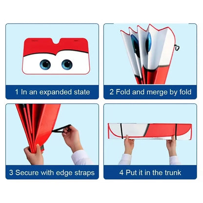 Protector Solar para Coche con Diseño de Ojos | Parasol Térmico de Parabrisas en 4 Colores