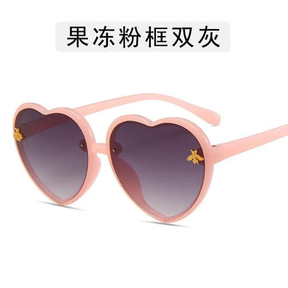 Gafas de Sol Corazón para Niños | Retro Rosa UV400 Lentes de Dibujos Animados