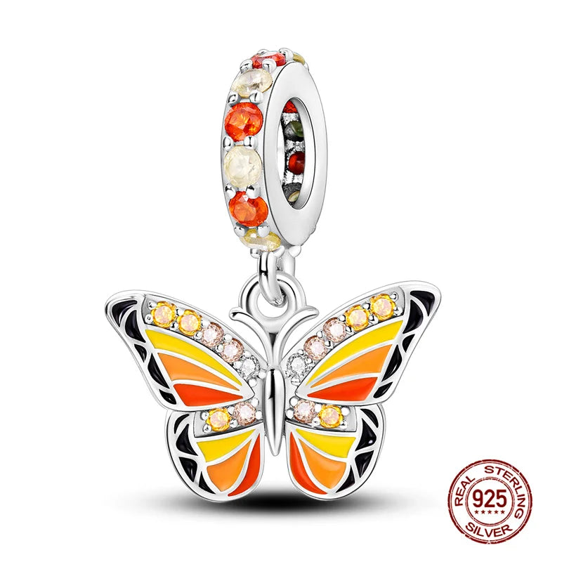 Charm Mariposa de Plata 925 | Dije para Pulsera o Collar 3mm Mujer Joyería Fina
