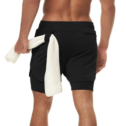Shorts Deportivos 2 en 1 para Hombre – Gym, Fitness y Running con Compresión, Secado Rápido y Estiramiento