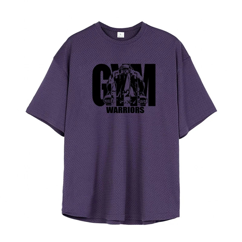 Camiseta Deportiva Oversized Hombre | Casual Gimnasio Fitness Verano | Malla Transpirable Secado Rápido