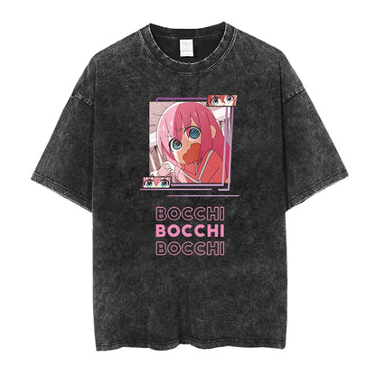 Camiseta Oversized Bocchi Club | Anime Bocchi The Rock Hombre | Algodón Estampada Creativa
