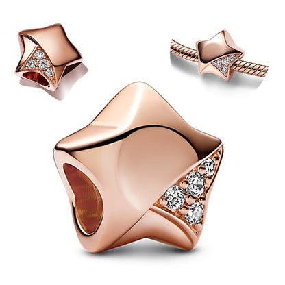 Charm Colgante Pareja Plata 925 y Oro Rosa | Compatible Pandora Original | Pulsera o Collar Mujer