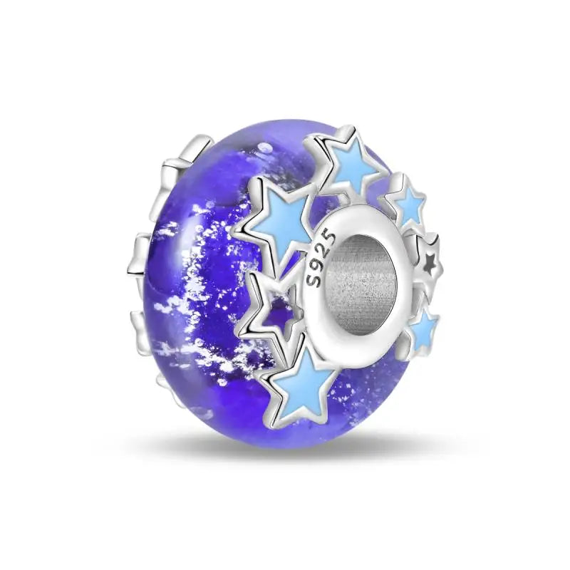 Charm separador redondo plata 925 con circonitas de colores – Compatible Pandora, joyería DIY elegante