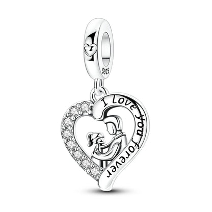 Original 925 Sterling Silver Mother's Love Embrace Charms Beads Pendants Fit S925 Bracelet Necklace Fine DIY Jewelry
