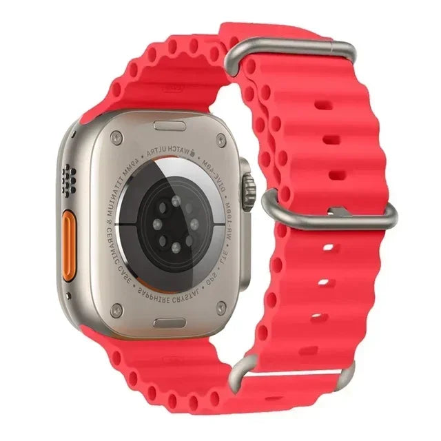 Correa Ocean Band Compatible con Apple Watch | Pulsera Deportiva Ajustable 49mm 45mm 44mm 41mm 40mm Series SE 3 6 7 8 9 10 Ultra