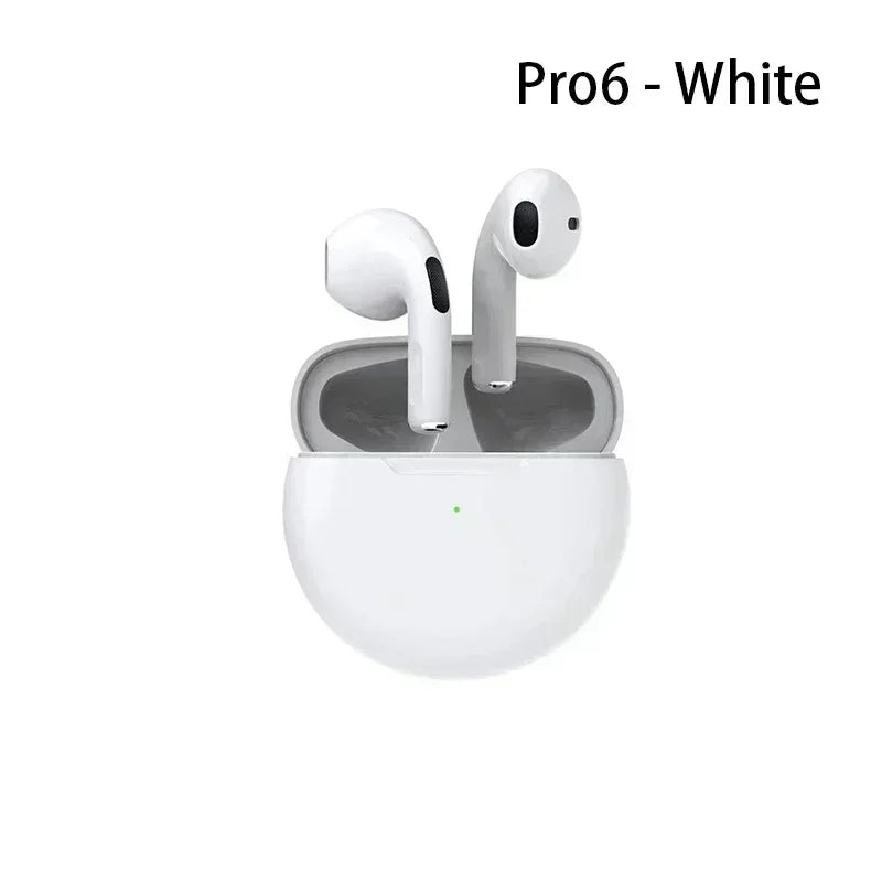 Auriculares Inalámbricos Pro 6 TWS con Micrófono | Bluetooth 5.0, Estéreo Hi-Fi, Compatibles iOS & Android