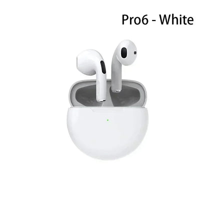 Auriculares Inalámbricos Pro 6 TWS con Micrófono | Bluetooth 5.0, Estéreo Hi-Fi, Compatibles iOS & Android
