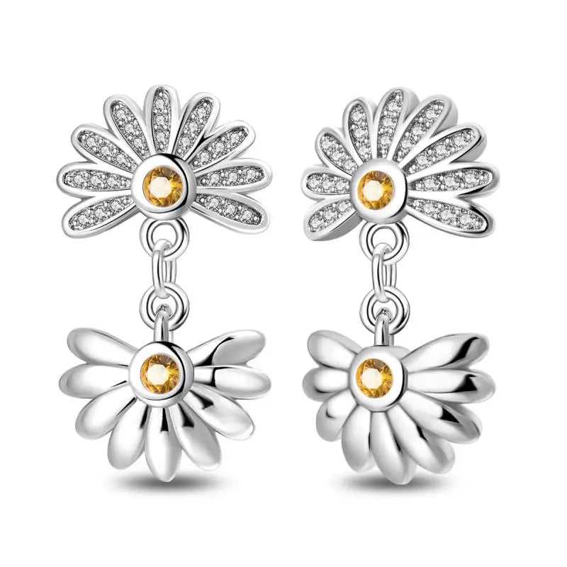 Aretes Primavera Plata 925 | Abeja, Flor y Mariposa | Aros Dobles Mujer