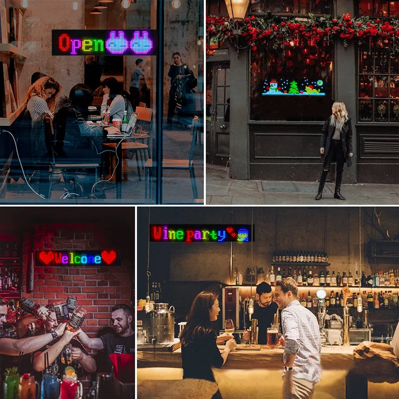 Pantalla LED Publicitaria Programable Bluetooth 5V USB – Cartel Animado para Autos y Tiendas