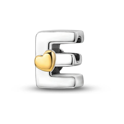 Charm letras alfabeto inglés de plata 925 – Colgante inicial A-Z para pulsera tipo Pandora, joyería DIY personalizada