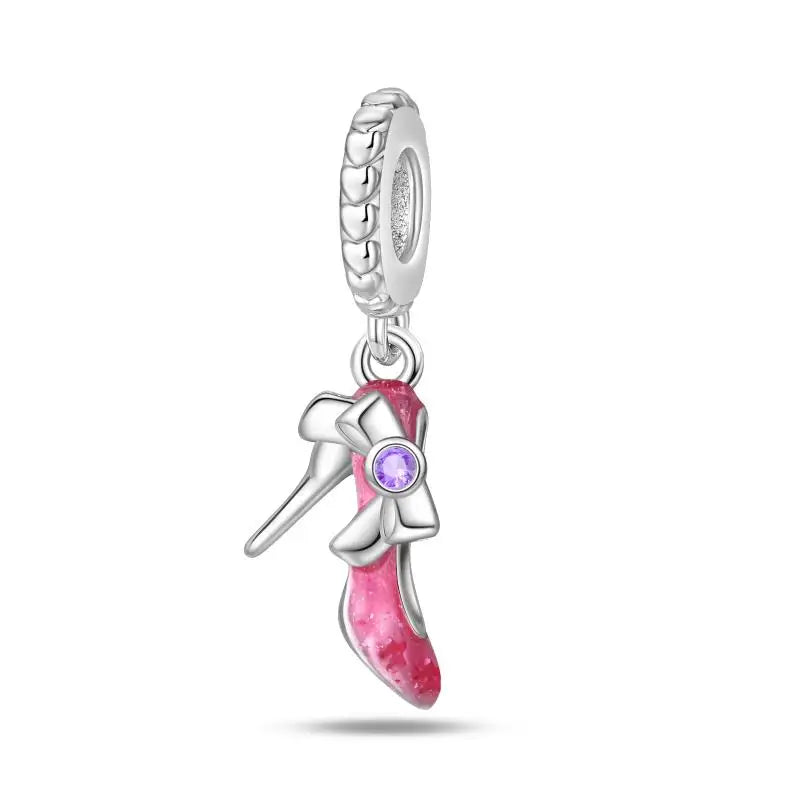 Charm Espejo Mágico Princesa Ángel Rosa en Plata 925 – Beads Compatibles Pandora Mujer Joyería DIY