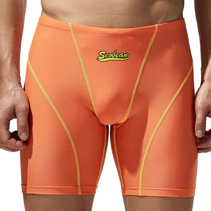 Bañador Hombre Boxer Largo | Shorts Natación Fitness Transpirables Secado Rápido – Swimwear Cintura Baja