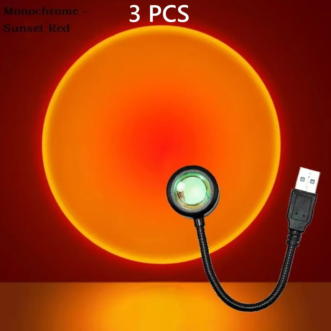 Lámpara LED USB Sunset Ambiance – Luz de Atardecer, Proyector Arcoíris 360°, Fotografía, Decoración y Ambiente