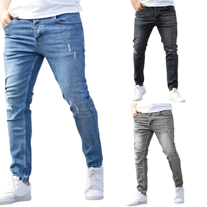 Jeans Ligeros Hombre Slim Fit | Pantalón Vaquero Recortado Casual Verano