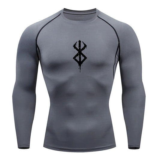 Camiseta Compresiva Anime Berserk Guts para Hombre – Gym, Running y Fitness, Manga Corta, Transpirable y Secado Rápido