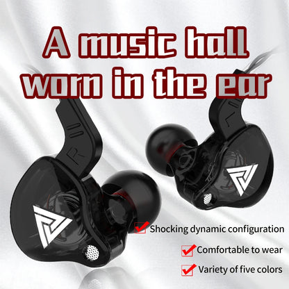 Auriculares In-Ear QKZ AK6 Originales | 6 Unidades Dinámicas con Micrófono, Sonido HIFI Estéreo y Subwoofer Deportivo
