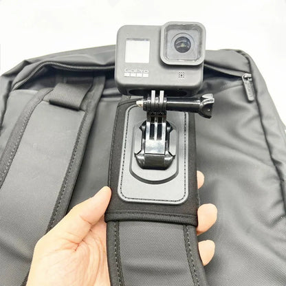 Soporte giratorio 360° para mochila – Montura de correa compatible con GoPro Hero 13/12/11/10/9, DJI Action, Insta360 X5/X4