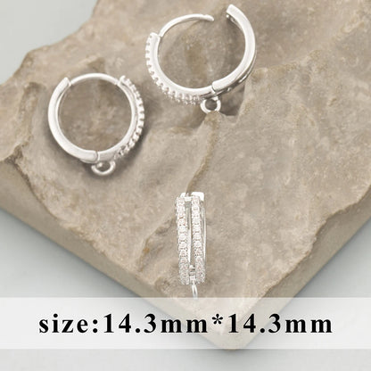 GUFEATHER 6pcs Accesorios de Joyería MG23 | Ganchos Cierre con Zirconias, Cobre Chapado en Oro 18K y Rodio PVD