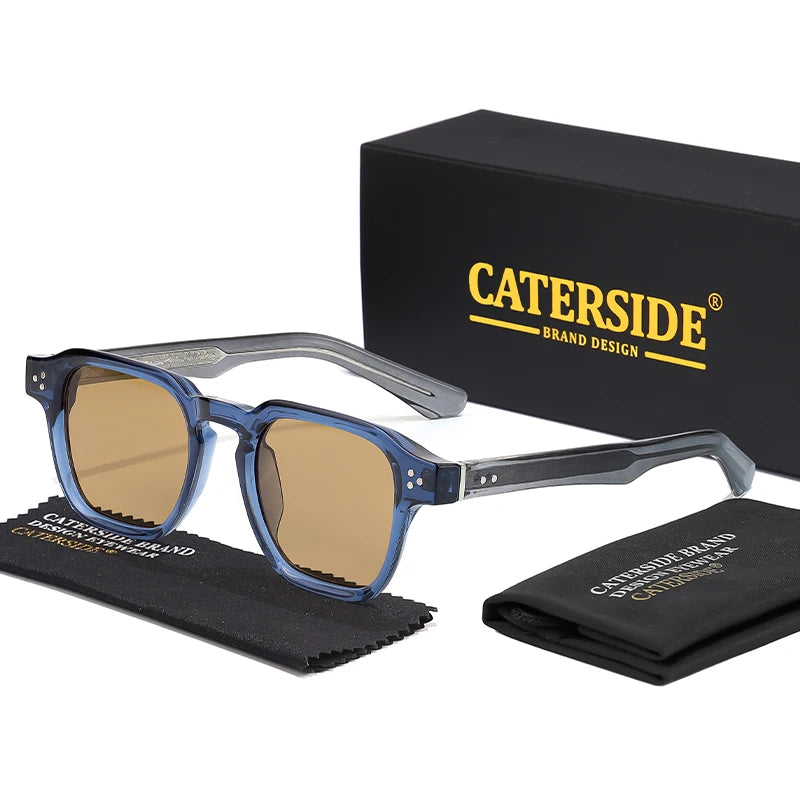 CATERSIDE Gafas de Sol Cuadradas Clásicas Hombre Mujer | Estilo Lujo Viaje Playa Fiesta UV400