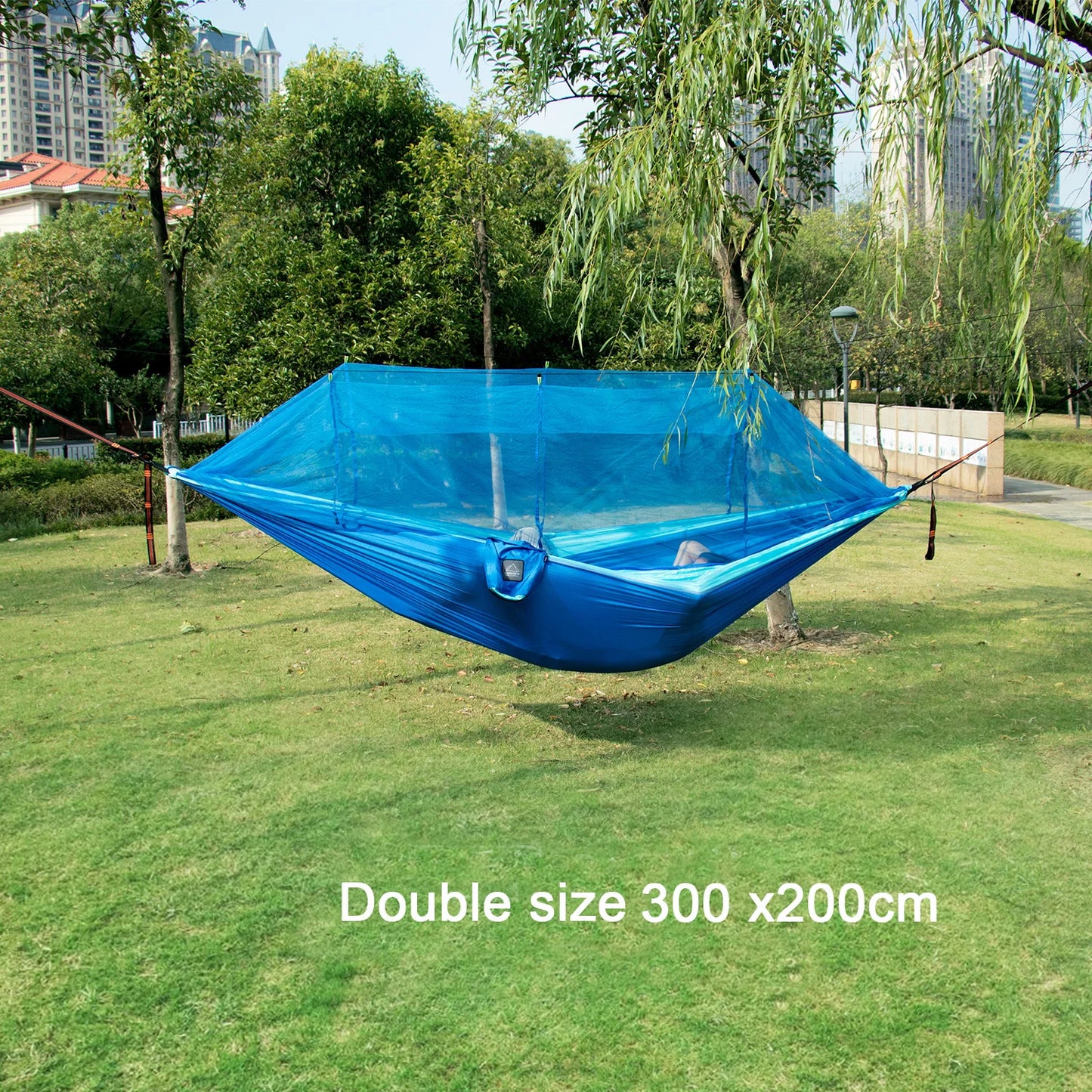 Hamaca Portátil con Mosquitera – Nylon Ligero para Camping y Viajes | Tamaño Individual y Doble