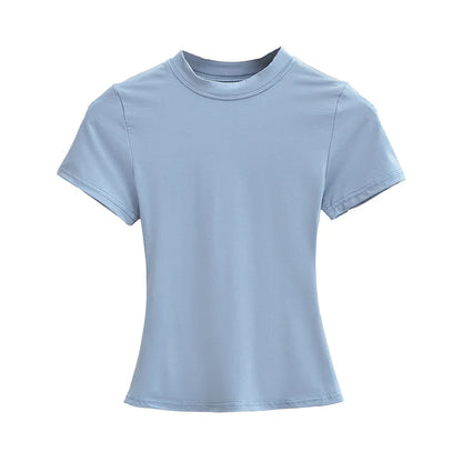 Camiseta Mujer Casual 2024 | T-shirt Slim Fit Manga Corta Sexy Básica Estilo Y2K
