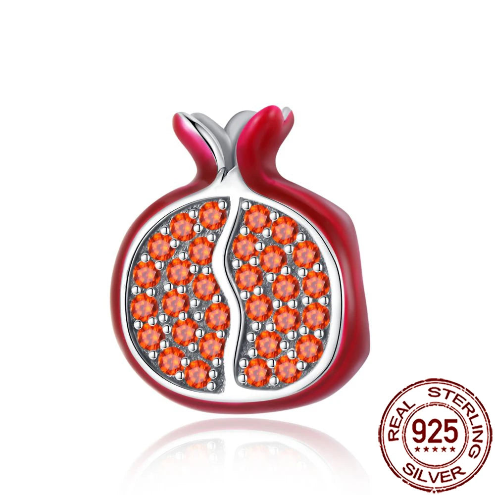 Charm Comida Divertida en Plata 925 – Café, Pastel, Frutas, Hamburguesa y Papas | Compatible Pandora 2025
