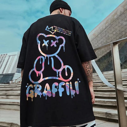 Camiseta Oversize M-8XL – T-shirt Coreana, Manga Corta, Cuello Redondo, Casual Verano, Outfits en Pareja para Hombre