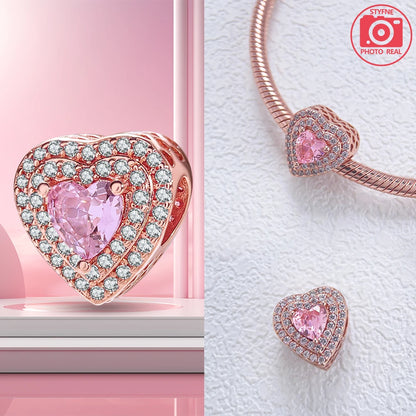 Charm Colgante Pareja Plata 925 y Oro Rosa | Compatible Pandora Original | Pulsera o Collar Mujer