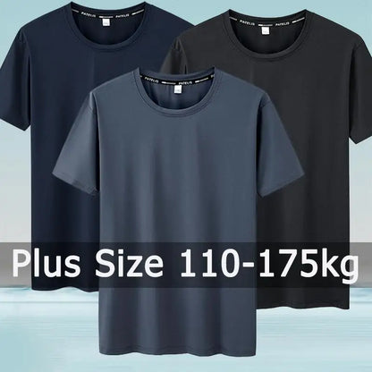 Camiseta Oversize Plus Size para Hombre – T-shirt 5XL-7XL, Transpirable Quick Dry, Fitness, Running, Manga Corta, Cuello Redondo